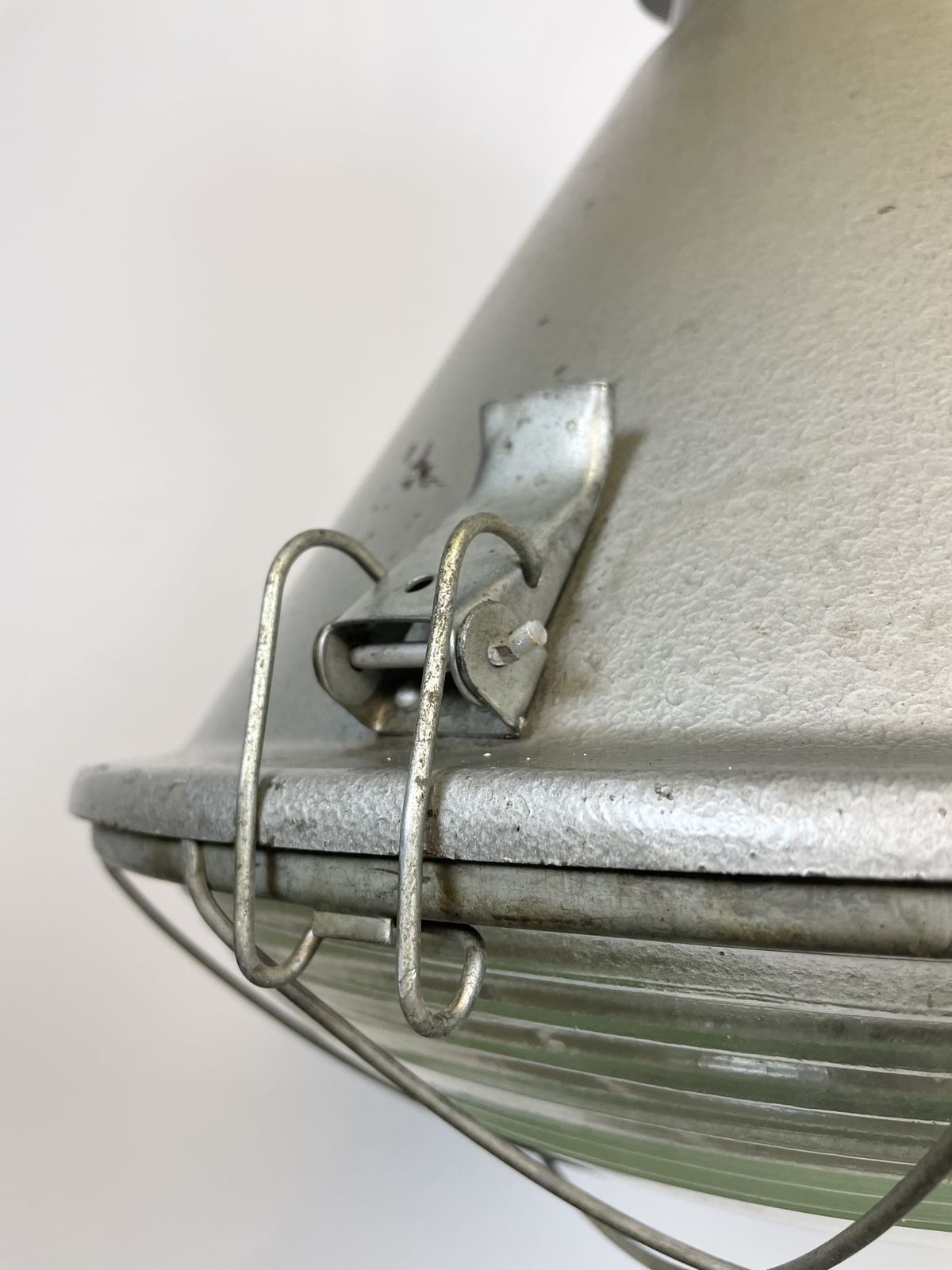 photo buy Industrial Polish Factory Ceiling Lamp With Glass Cover From Mesko, 1990s, 8x