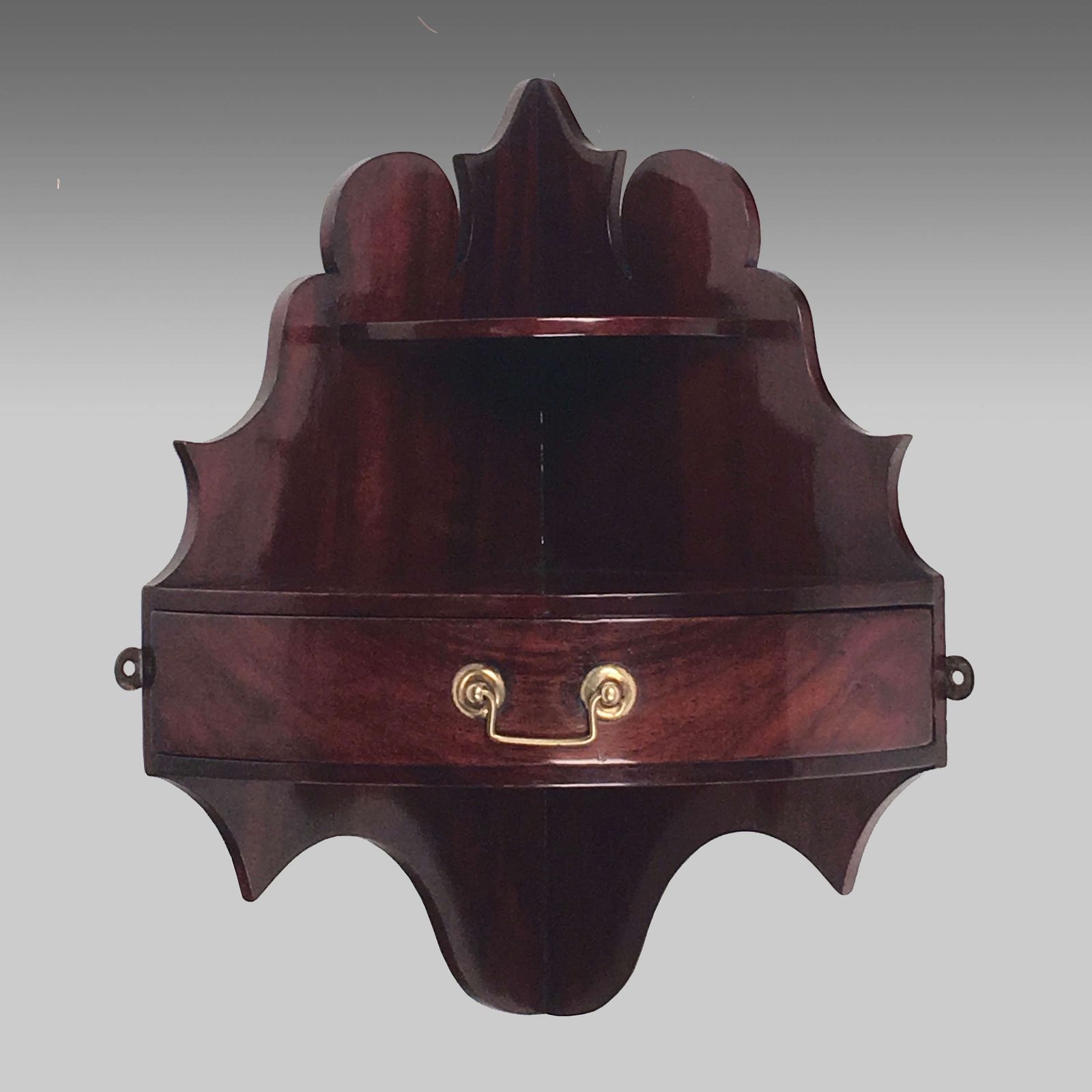 Pair Of Antique West African Padouk Corner Shelves photo for sale