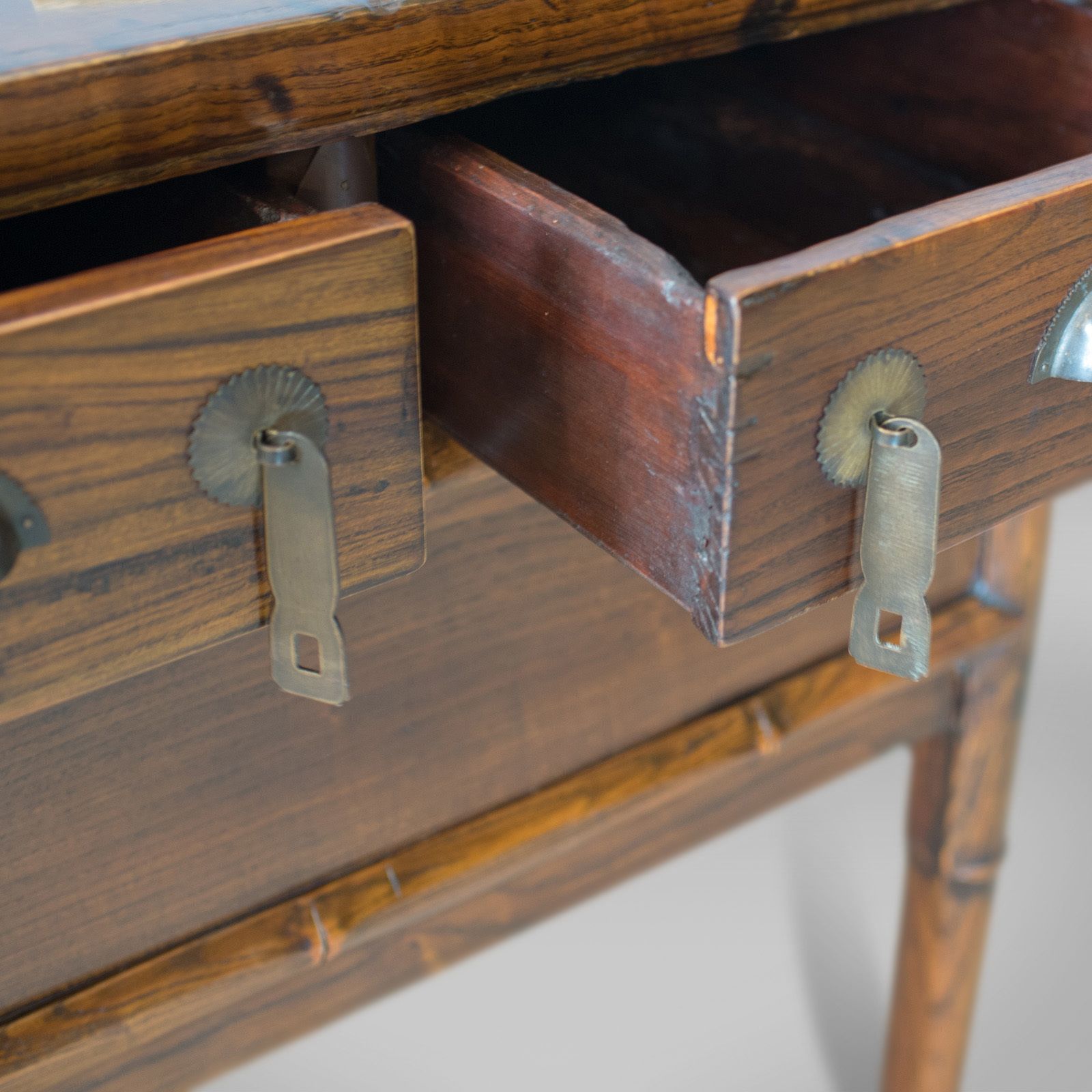 Oriental Side Table, Chinese Elm Cabinet, Late 20th Century photo vintage