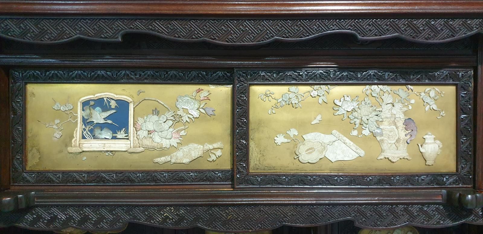 Large Meji Period Shibayama Cabinet photo vintage