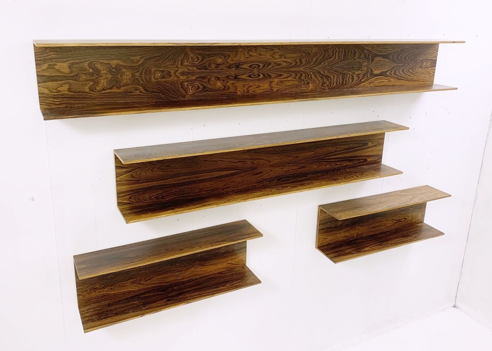 Set Of 4 Mid Century Wooden Shelves photo for sale