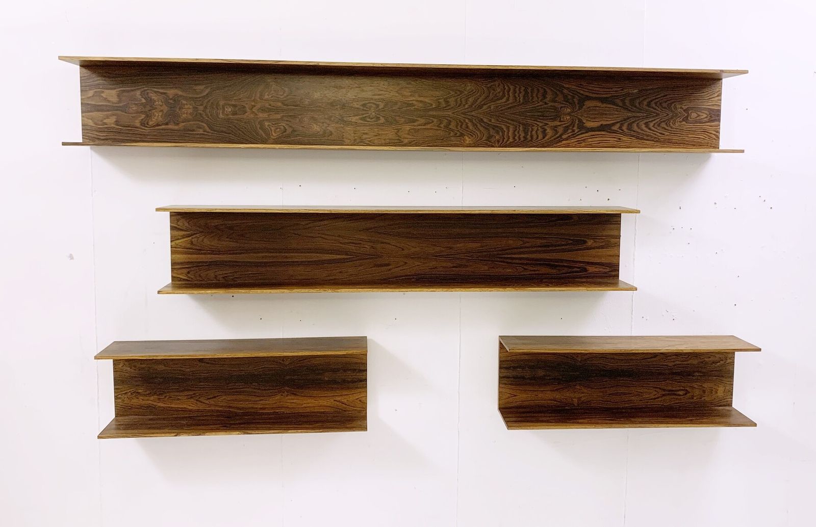 Set Of 4 Mid Century Wooden Shelves photo Furniture
