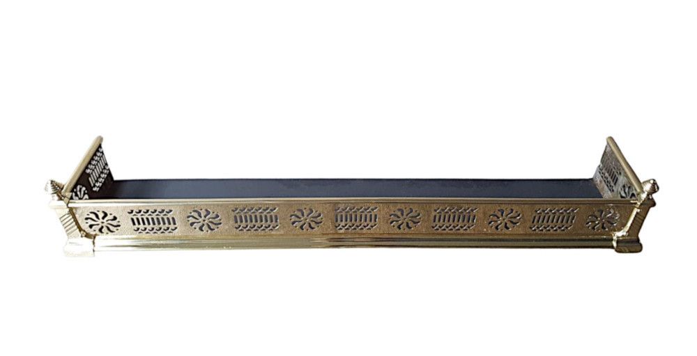 A Very Fine 19th Century Fully Restored Brass Curb Fender photo Home Fixtures