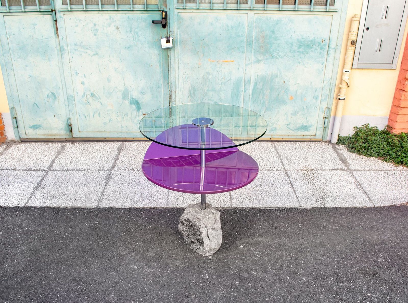 Italian Stone Base Side Tables From Tasty, 1980s, Set Of 2 photo vinterior