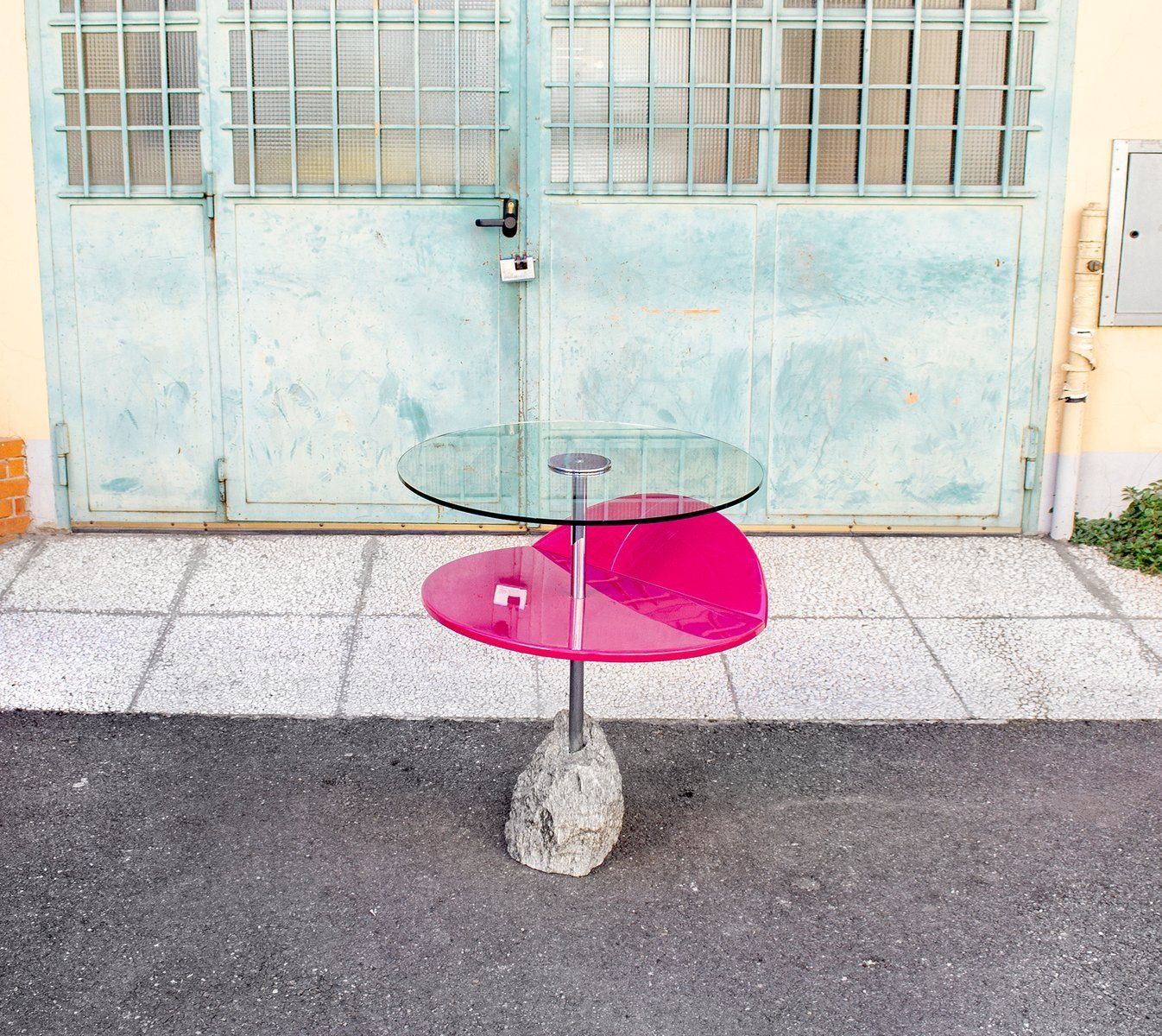 photo for sale Italian Stone Base Side Tables From Tasty, 1980s, Set Of 2