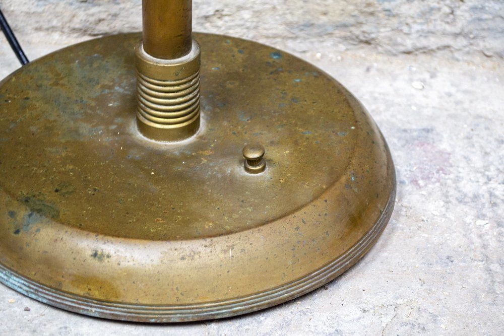Vloerlamp Van Messing En Gelakt Aluminium, Ca. Jaren 1950 photo buy