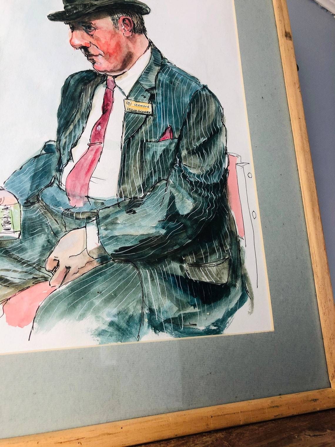 Keith Mirams Colchester Art Society Hadleigh Show Steward Line And Wash Watercolour Vintage Skilled (Ll) photo Art