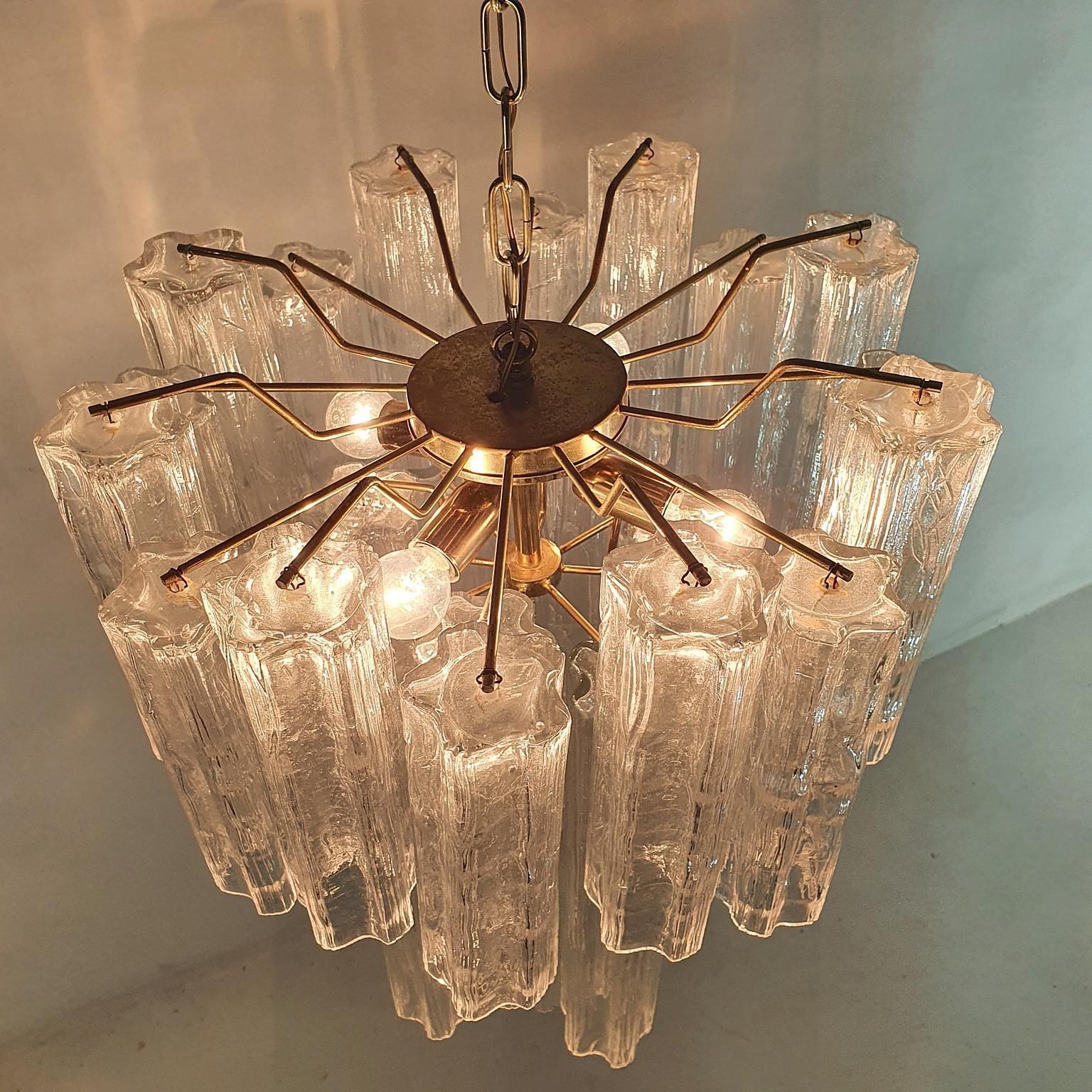 Chandelier "Tronchi" By Toni Zuccheri For Venini, 1960s photo vinterior