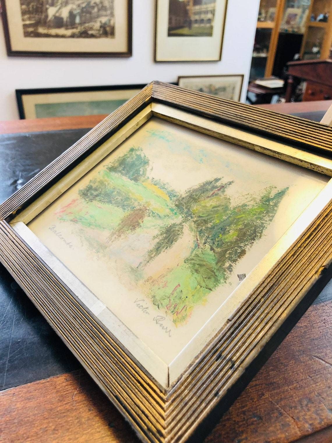 Burr Victor 1908 1993 Original Pastel Sketch Of Balcombe Sussex 1973 In Quality Frame Vibrant Colourful photo 85.0
