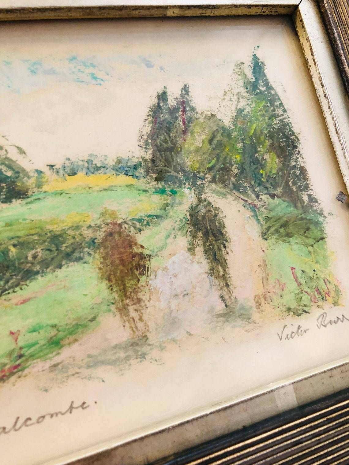 Burr Victor 1908 1993 Original Pastel Sketch Of Balcombe Sussex 1973 In Quality Frame Vibrant Colourful photo buy