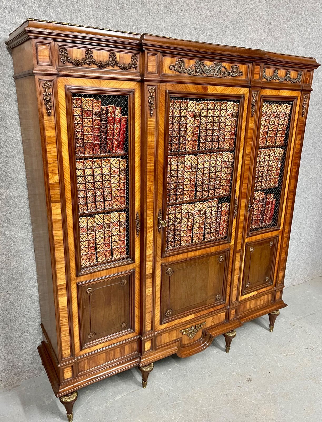 Quality French Kingwood & Mahogany Bookcase photo for sale