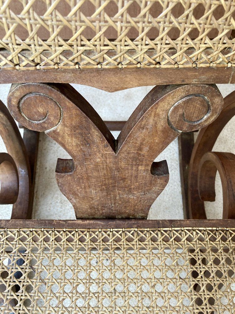 20th Century Art Deco Bentwood Rocking Chairs With Reed Seats, Set Of 2 photo vintage