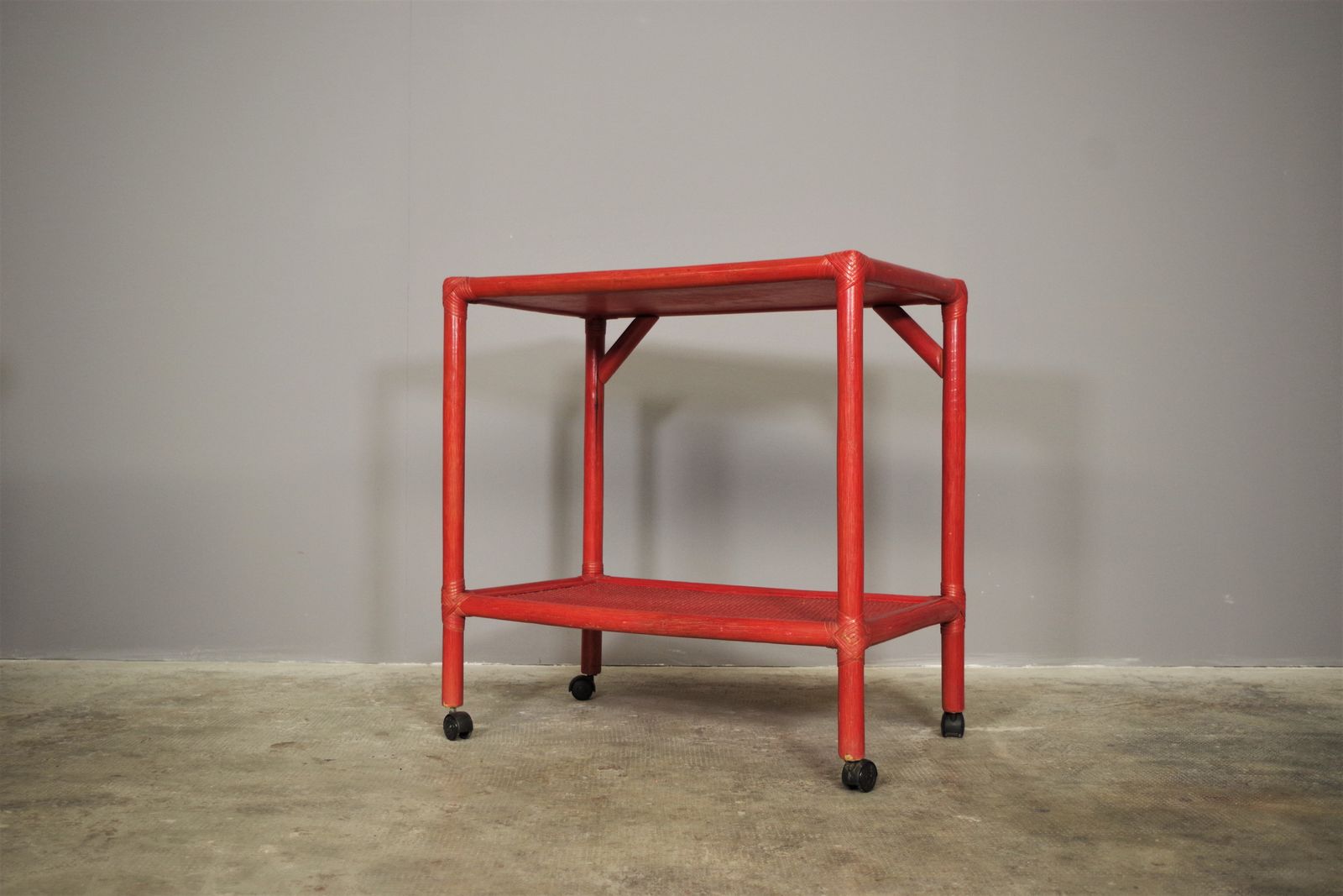 80s Bamboo Drink Cart, 1970s, Reclaimed Wood photo for sale