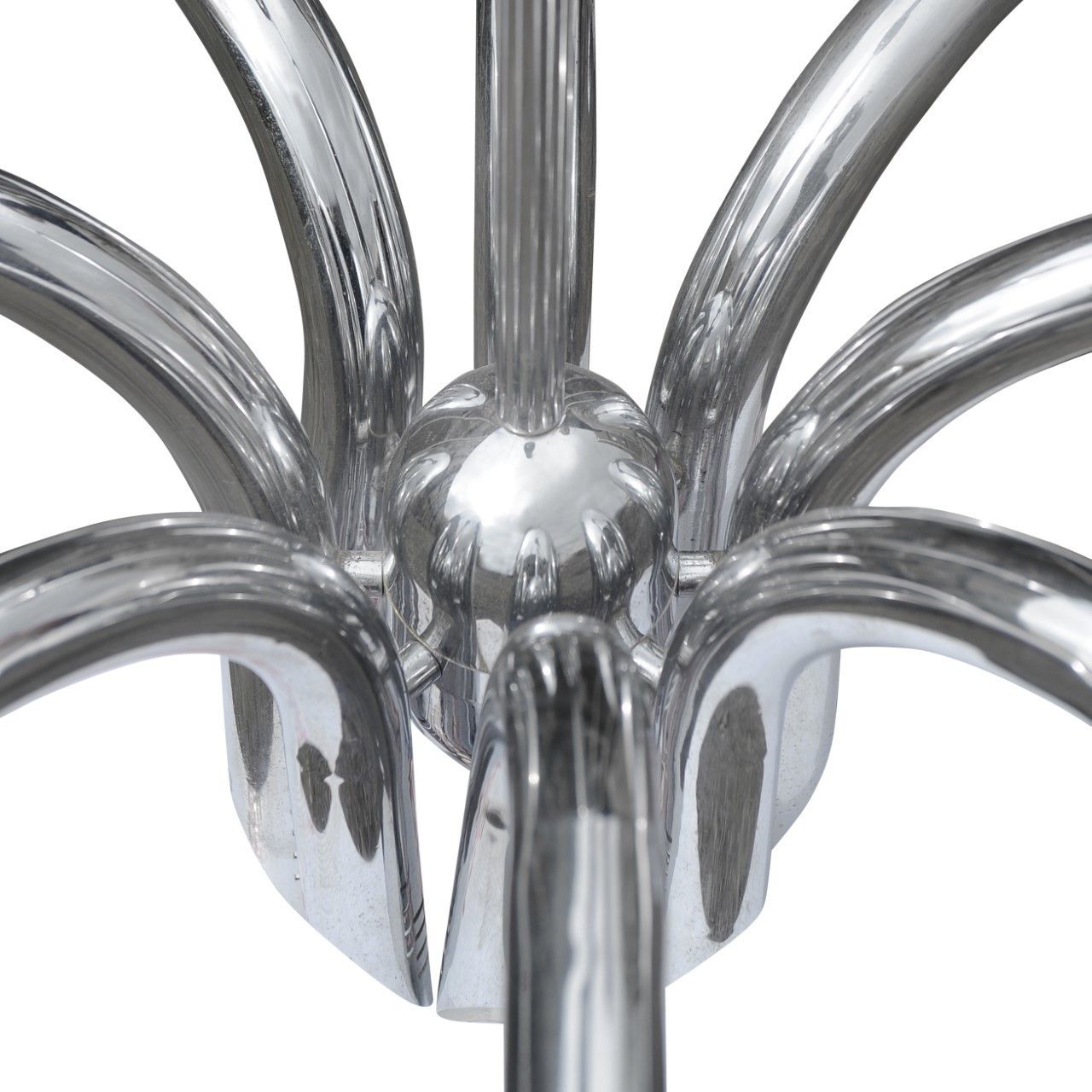 Italian Chrome Tubular Eight Branch Sputnik Chandelier Lamp In The Manner Of Goffredo Reggiani Ol photo furniture