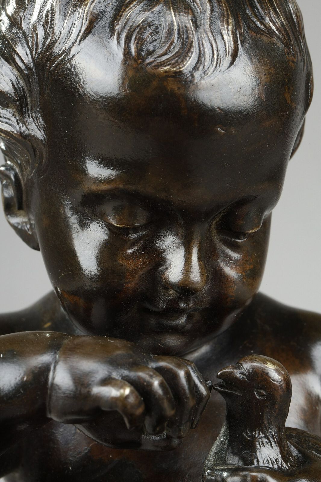 photo for sale Bronze "The Girl With The Bird And The Shell" After Pigalle