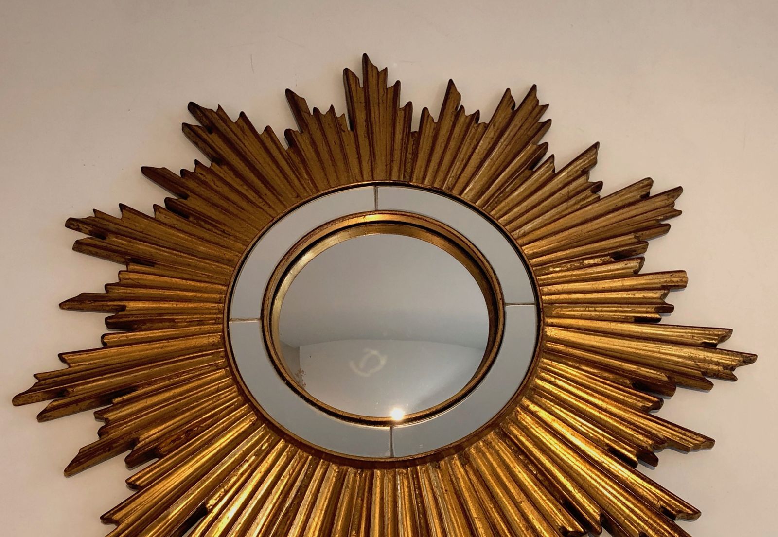 Golden Resin Sun Mirror, 1970s photo vinterior
