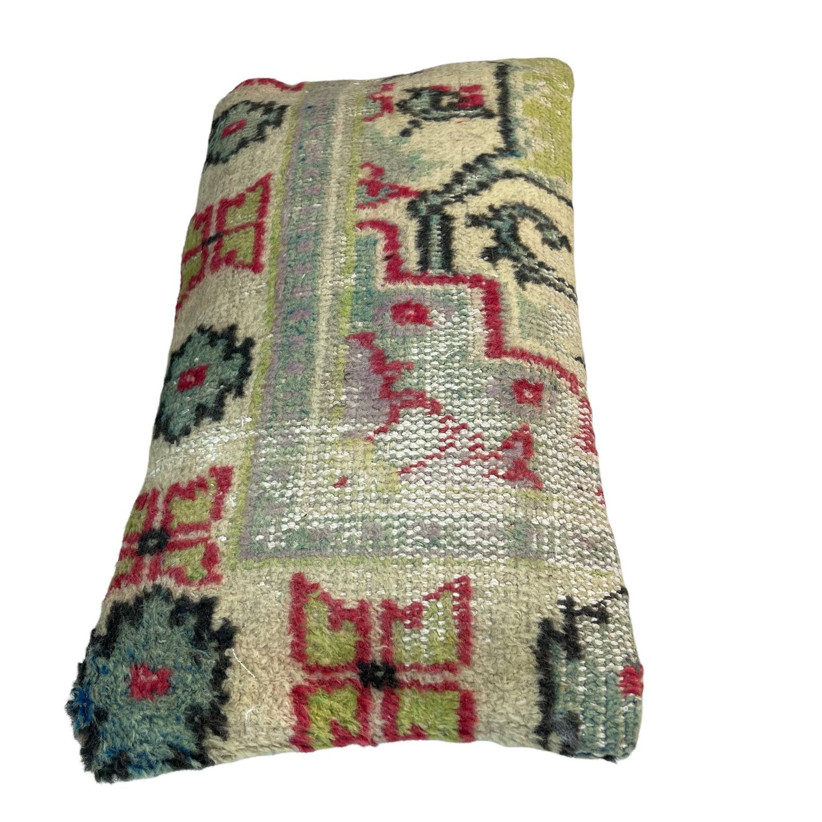 Vintage Hand Made Rug Cushion Cover,  Decorative Rug Pillow Cover, Large Vintage Turkish Rug Cushion Cover photo vintage