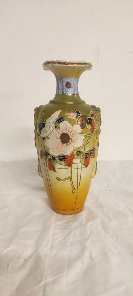 Art Deco Painted Ceramic Vase Spain 1930s