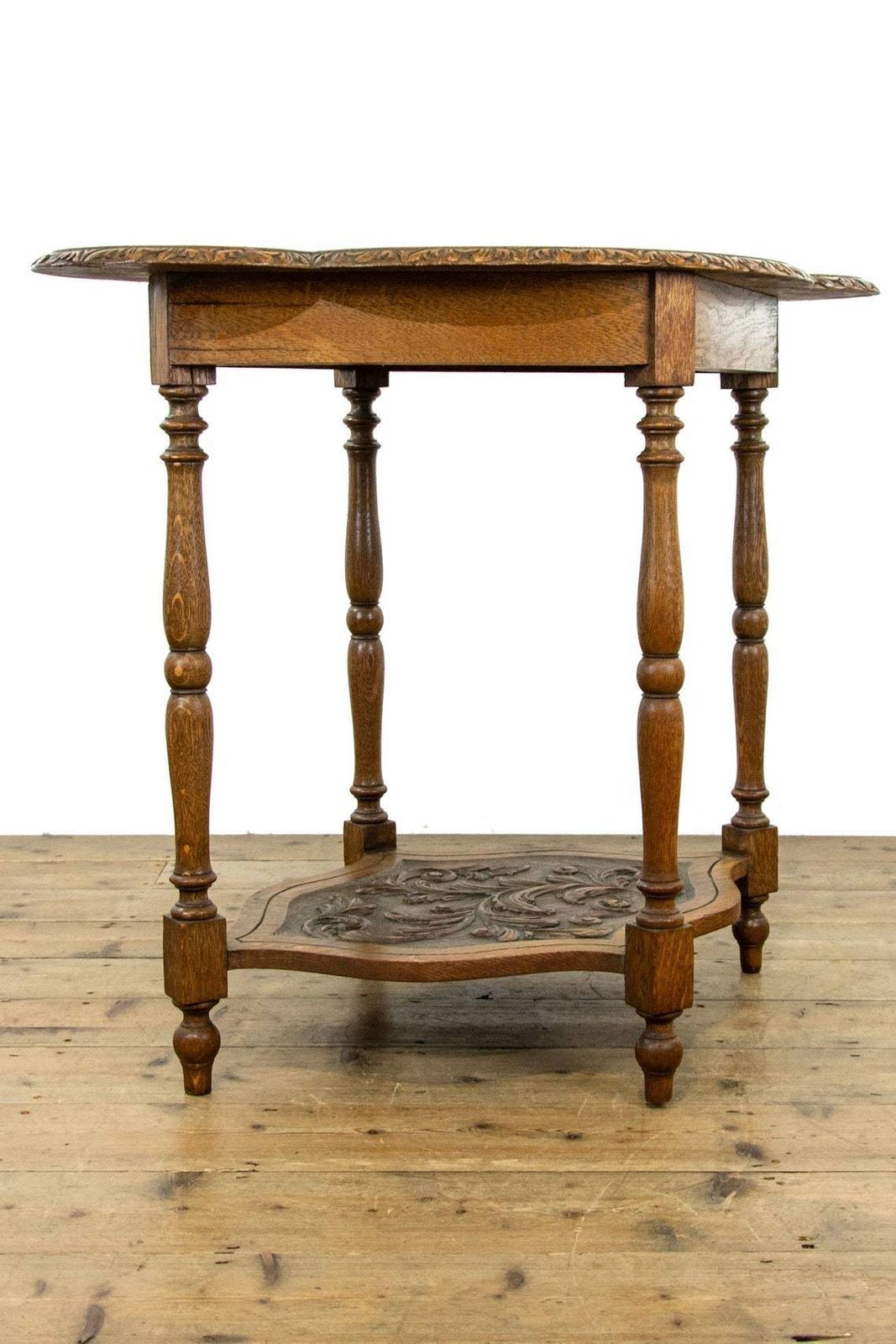 Unusual Antique Carved Oak Side Table  Antique Side Table  Antique Carved Tables  Console Table photo furniture