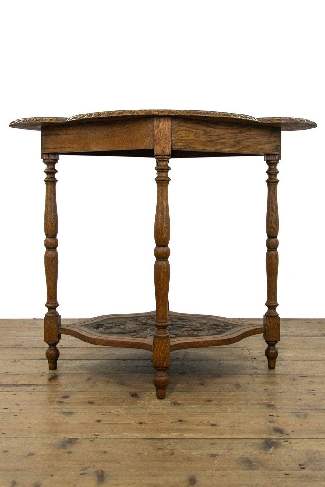 Unusual Antique Carved Oak Side Table  Antique Side Table  Antique Carved Tables  Console Table photo Furniture