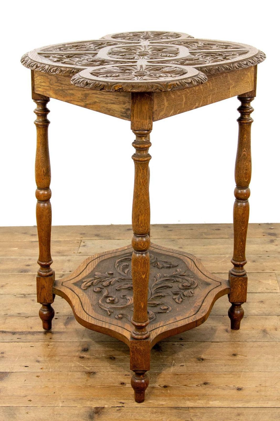 Unusual Antique Carved Oak Side Table  Antique Side Table  Antique Carved Tables  Console Table photo vintage