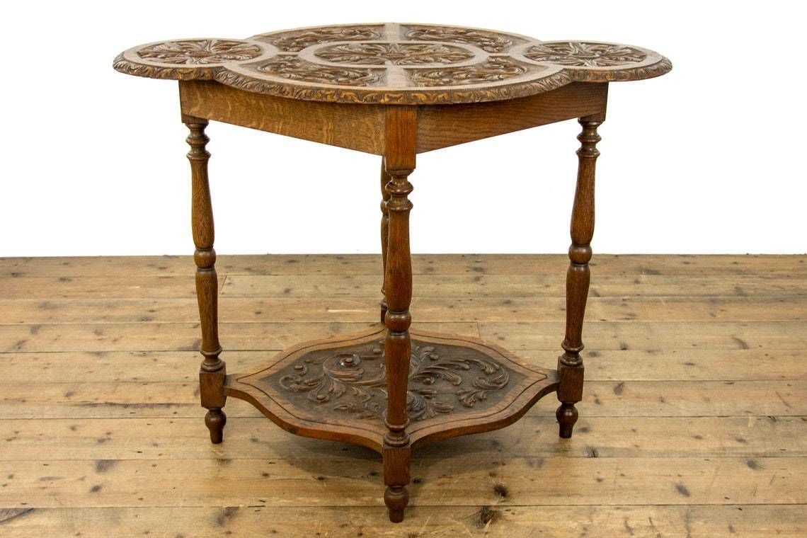 photo furniture Unusual Antique Carved Oak Side Table  Antique Side Table  Antique Carved Tables  Console Table