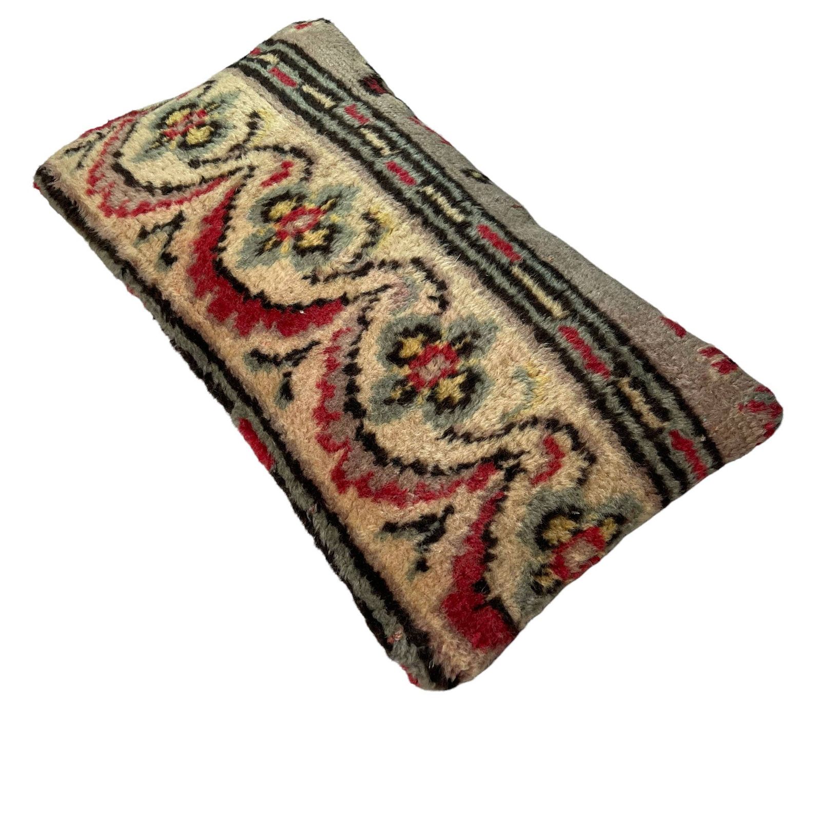 Vintage Hand Made Rug Cushion Cover, Decorative Rug Pillow Cover, Large Vintage Turkish Rug Cushion Cover photo vintage