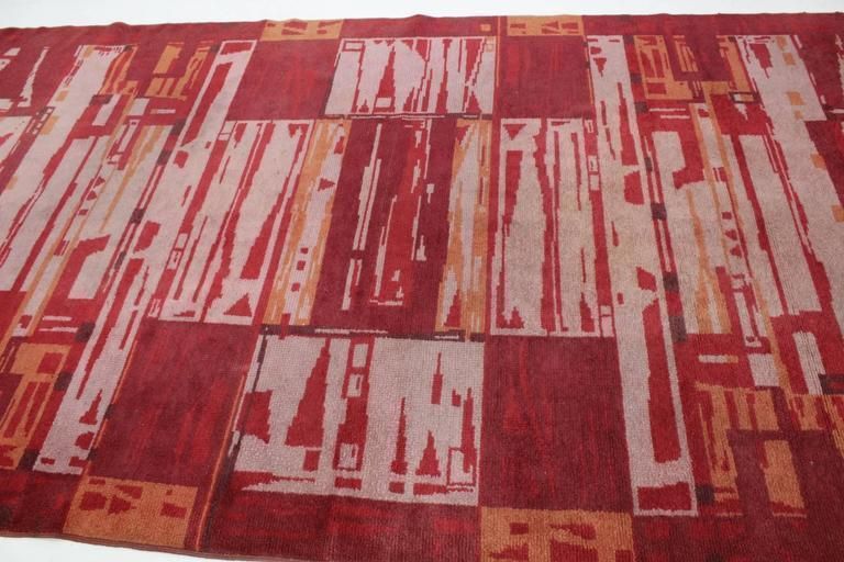 photo furniture Czechoslovakian Geometric Rug Carpet, 1950s
