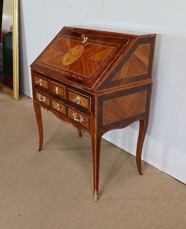 Mid Slope Desk In Precious Wood, Louis XV Period – 18th Century photo Furniture