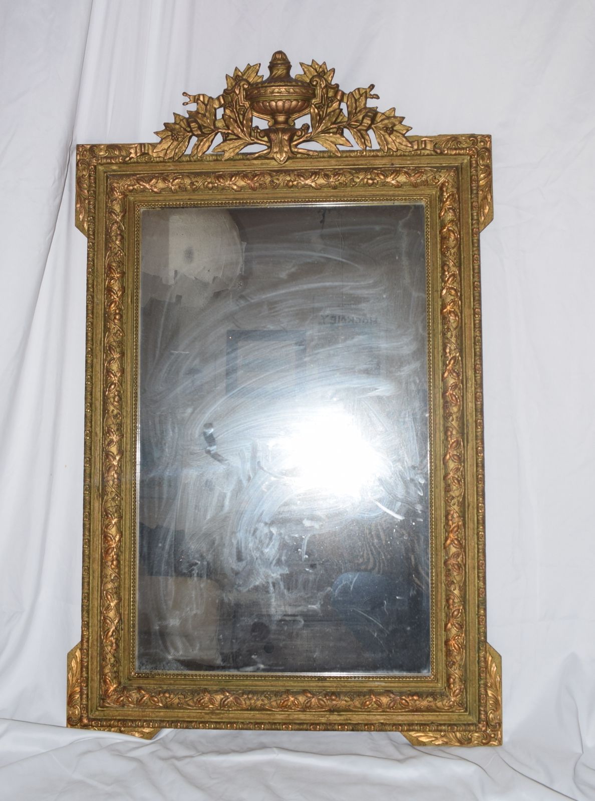 A French Napoleon III Gilt Gold Mirror With A Stucco Plaster Frame