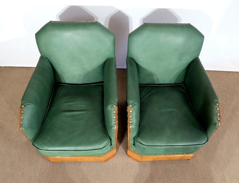 Pair Of Art Deco Armchairs In Solid Cherry, 1st Part Of The 20th Century photo 2832.5