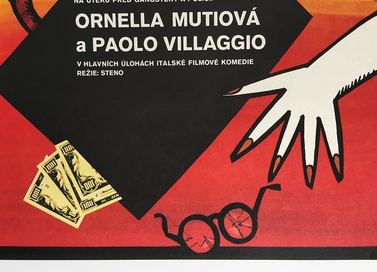 Original Film Poster, Bonnie And Clyde Italian Style, Jaroslav Fišer, 1984, Genuine Czech Vintage Print photo vinterior