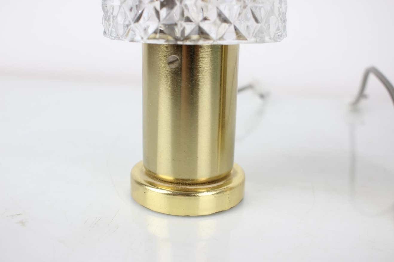 Midcentury Gold Table Lamps, Kamenický šenov, Preciosa, 1970s photo vinterior