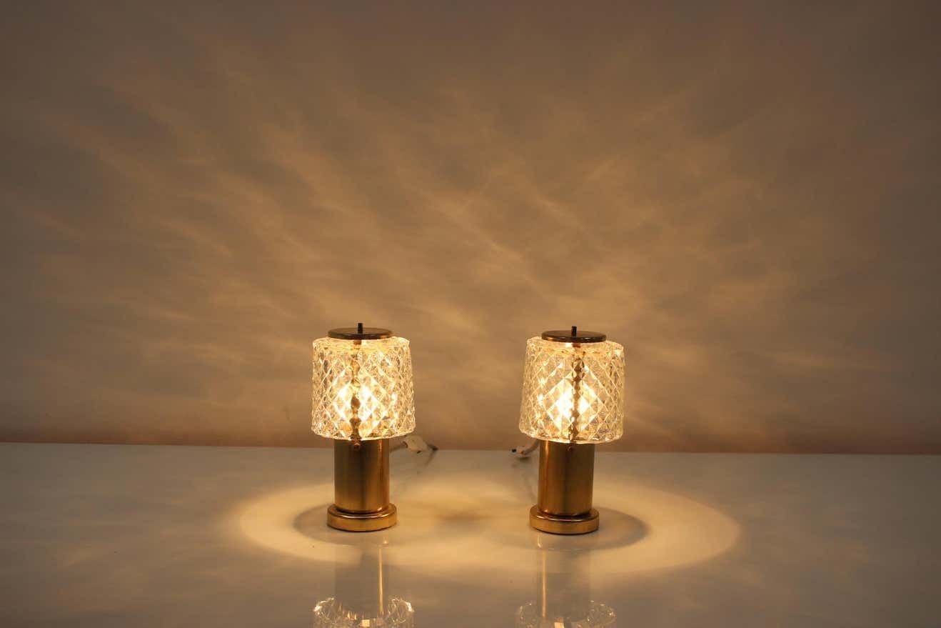 photo furniture Midcentury Gold Table Lamps, Kamenický šenov, Preciosa, 1970s