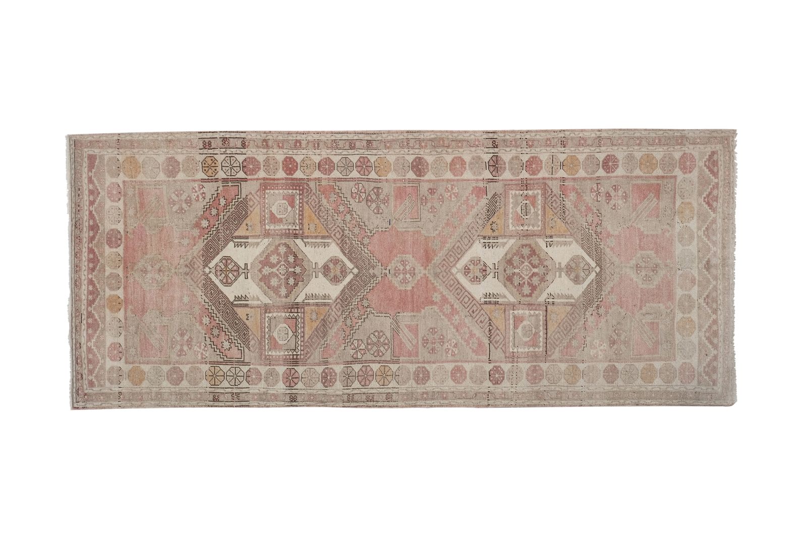Vintage Faded Large Hand Knotted Hallway Runner 157 X 370 Cm photo for sale
