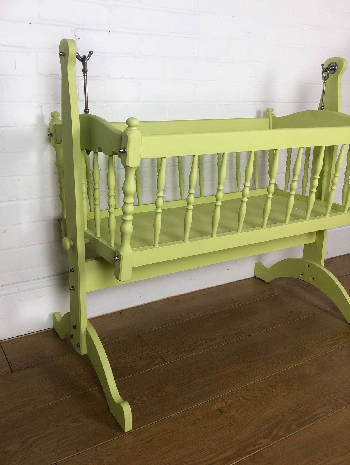 Full Size Swinging Crib In Citron Yellow For Dolls & Teddies photo Home Decor