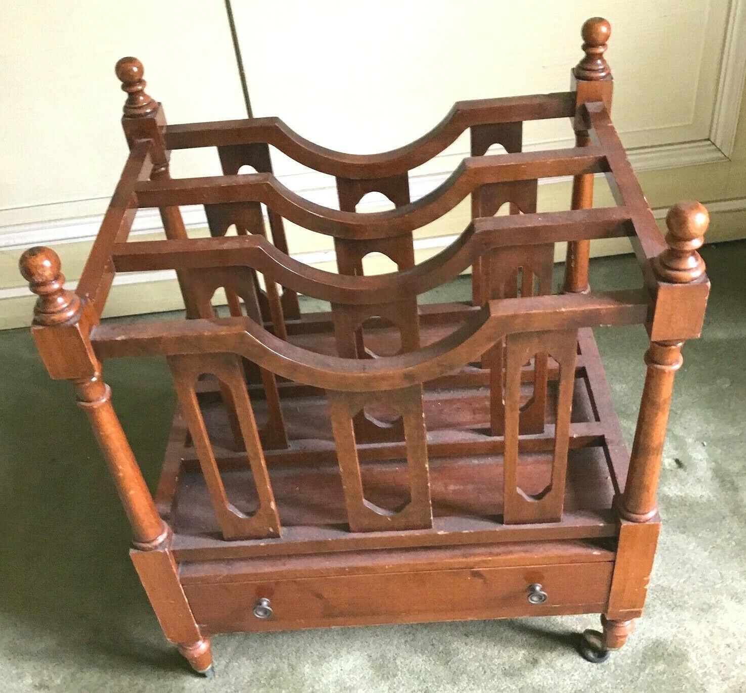 20th Century Mahogany Magazine Rack photo 239.0466