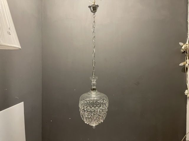 Murano Glass Crystal Light Pendant photo vintage
