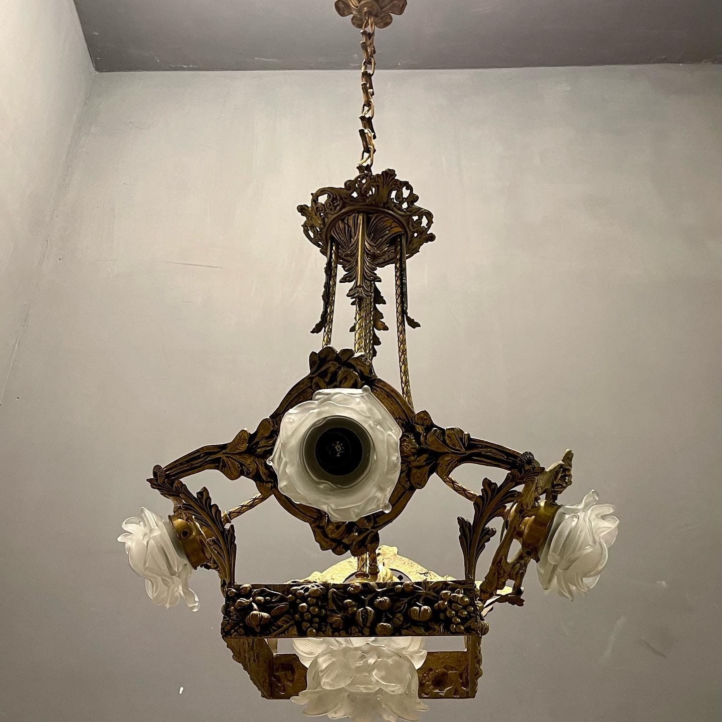 Italian Liberty Murano Glass Flower Chandelier photo furniture