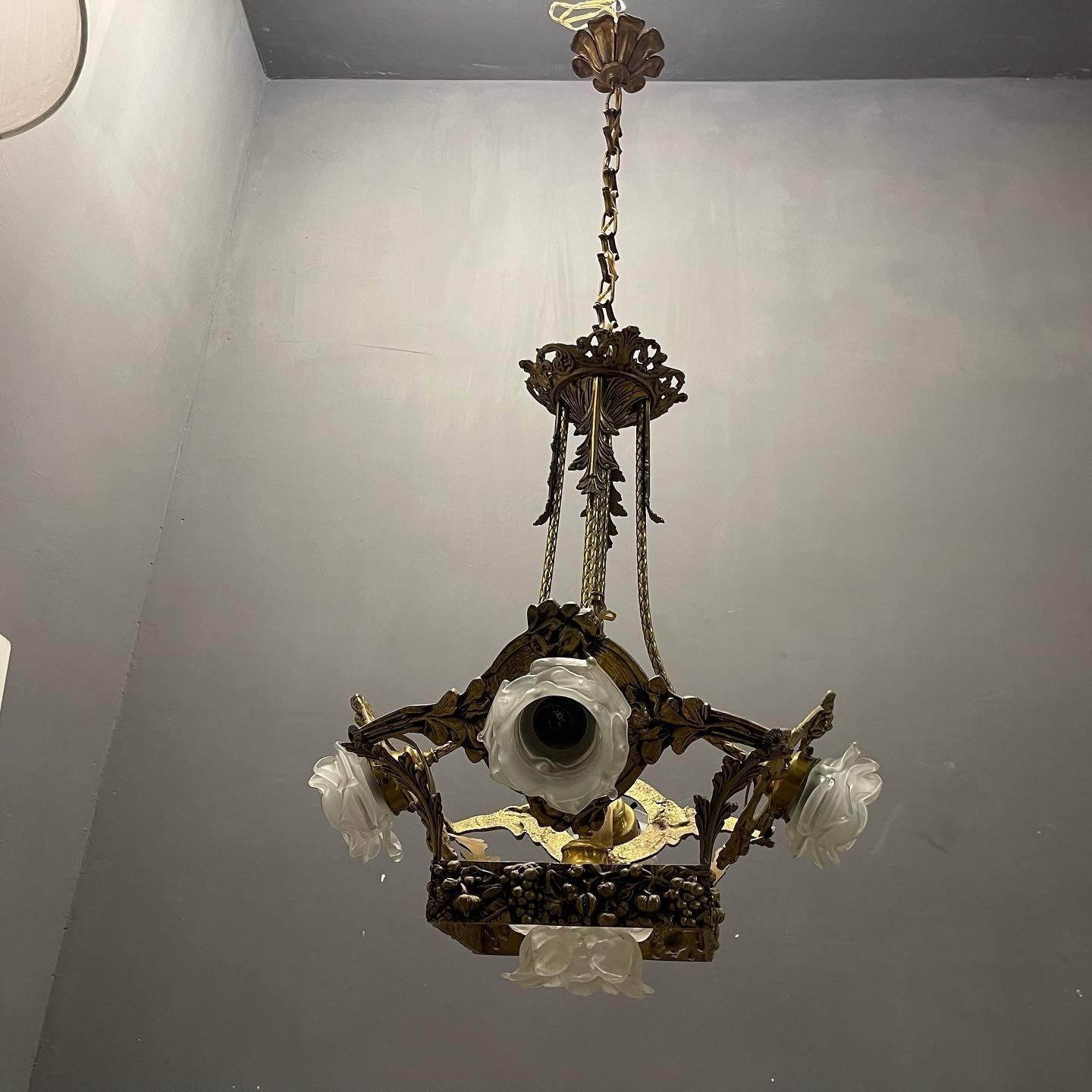 Italian Liberty Murano Glass Flower Chandelier photo buy