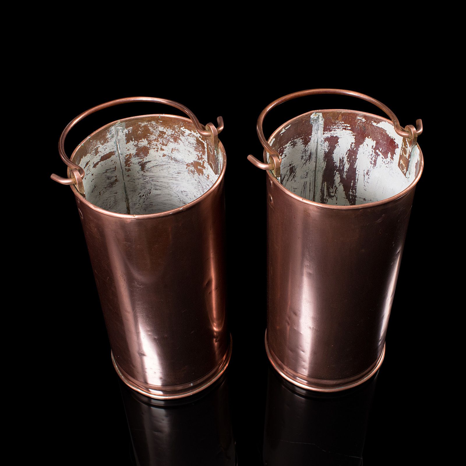 photo furniture Pair Of Antique Stick Stands, English, Copper, Hallway, C.1850