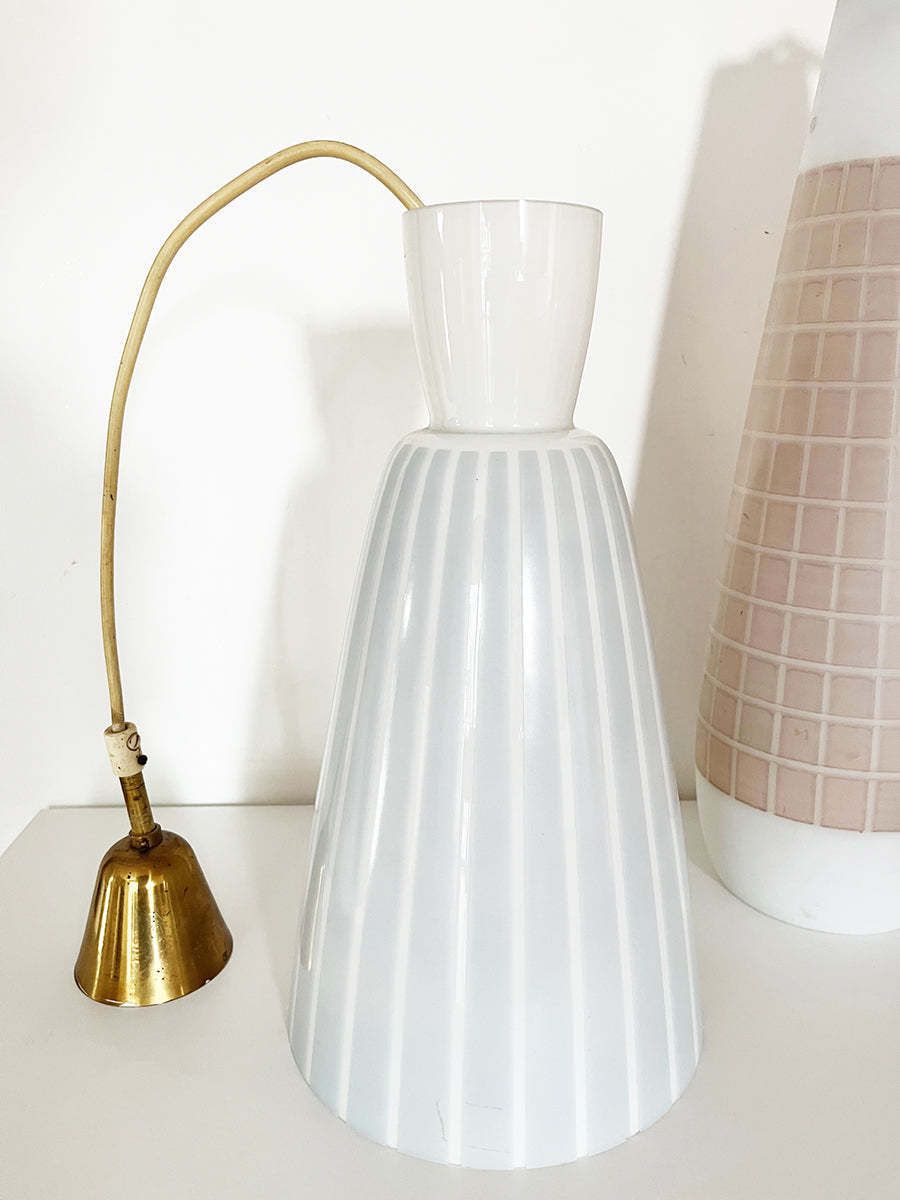 Pair Of Checked And Striped Opaline Chandeliers Year: Circa 1960  Design photo furniture