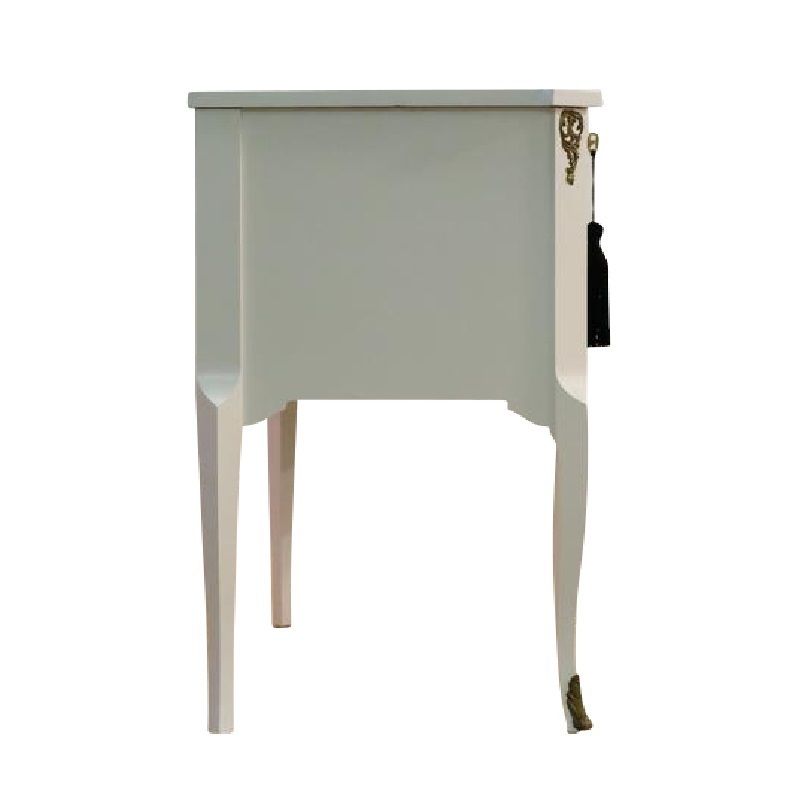 Gustavian Style Commode In Antique White With Brass Details photo vintage