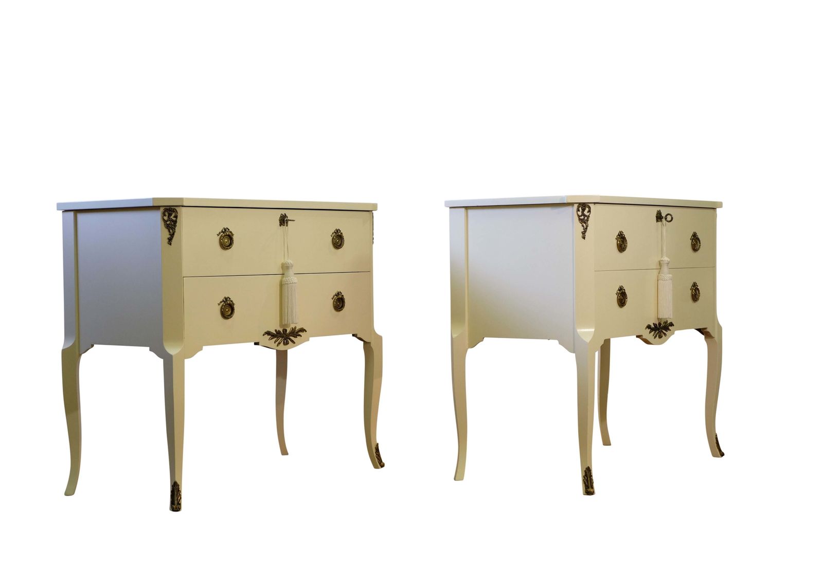 Gustavian Style Commode In Calming Cream With Brass Details photo buy