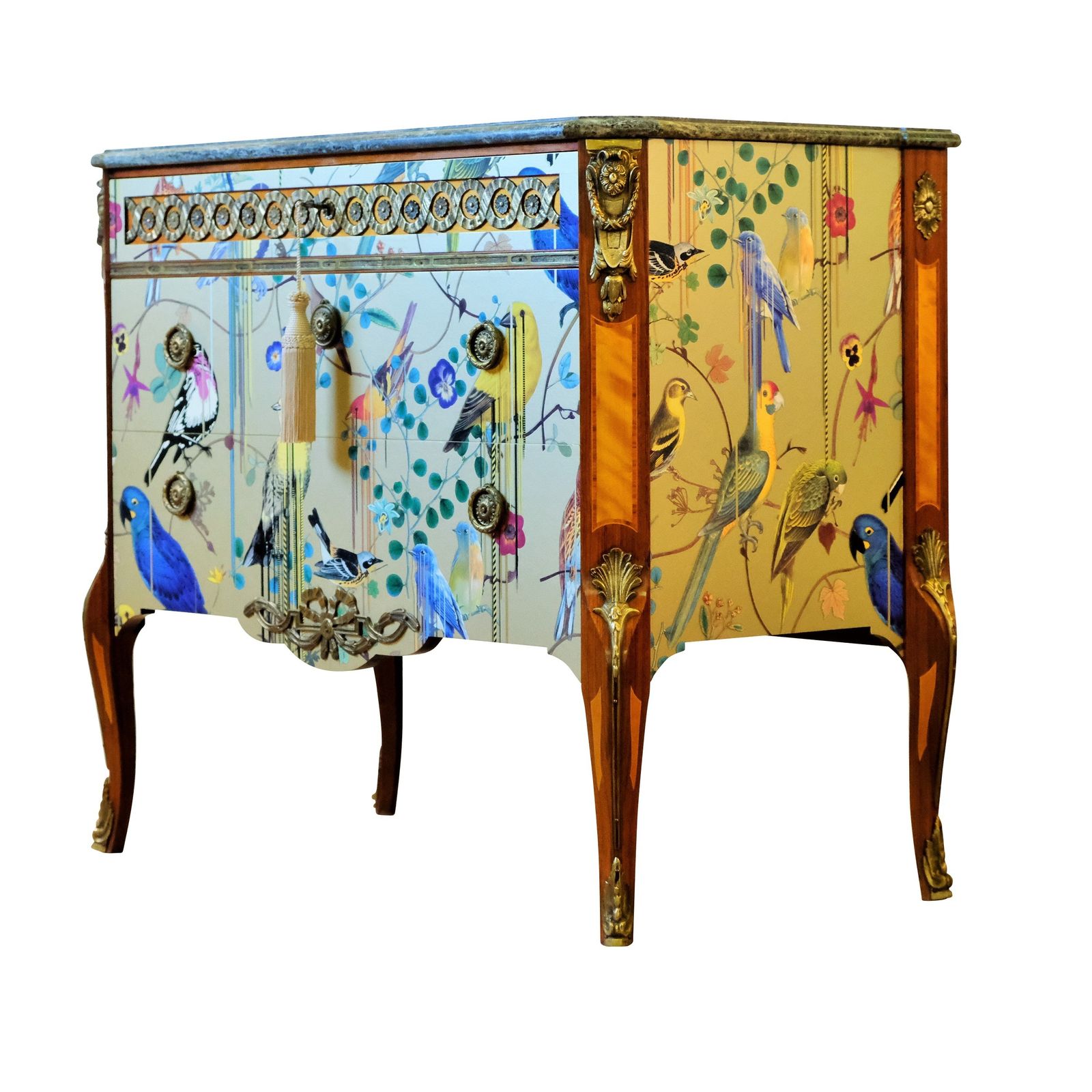 Gustavian Haupt Chest With Three Drawers In A Gold Christian Lacroix Design photo 6000.0