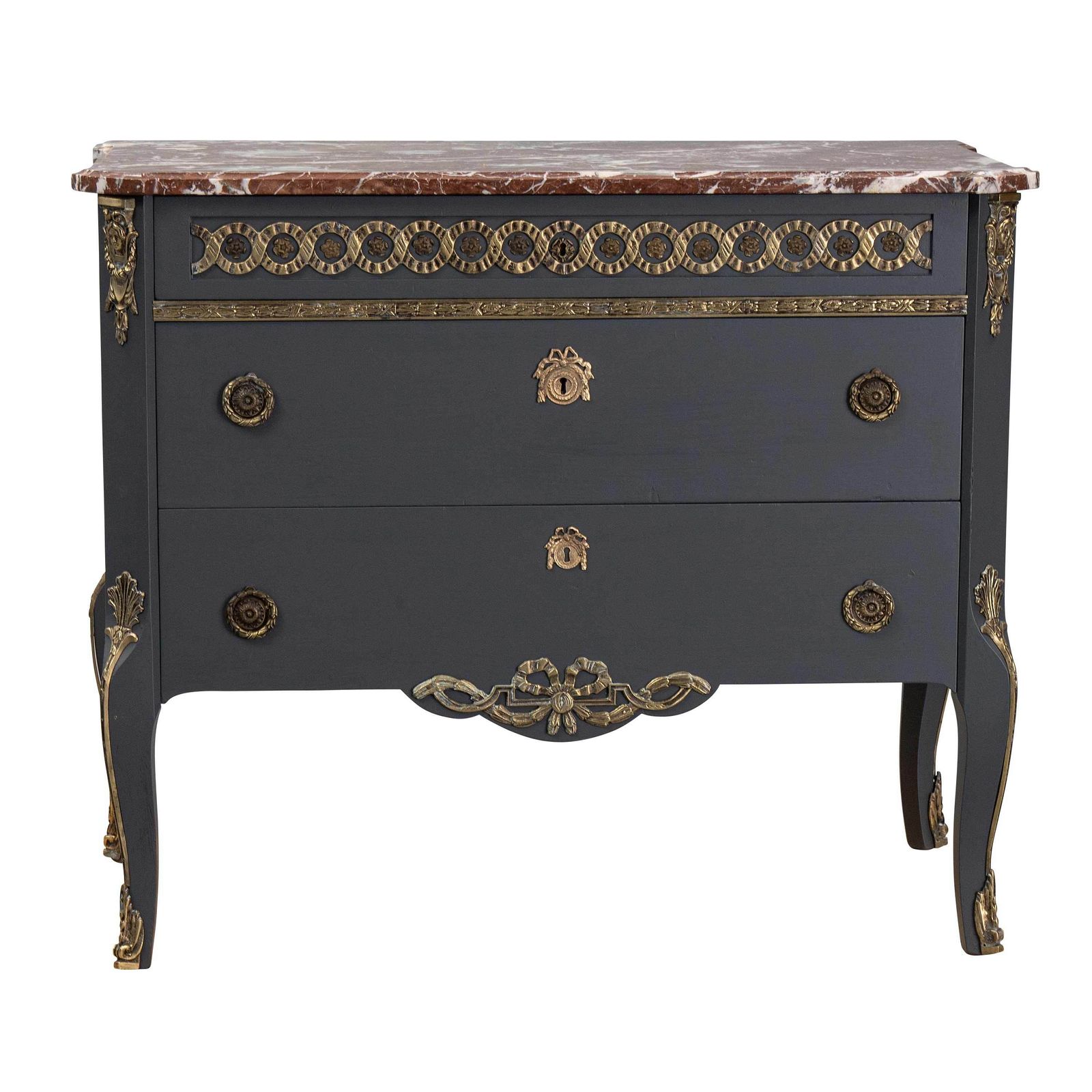 Gustavian Haupt Chest With Three Drawers With A Flat Black Finish