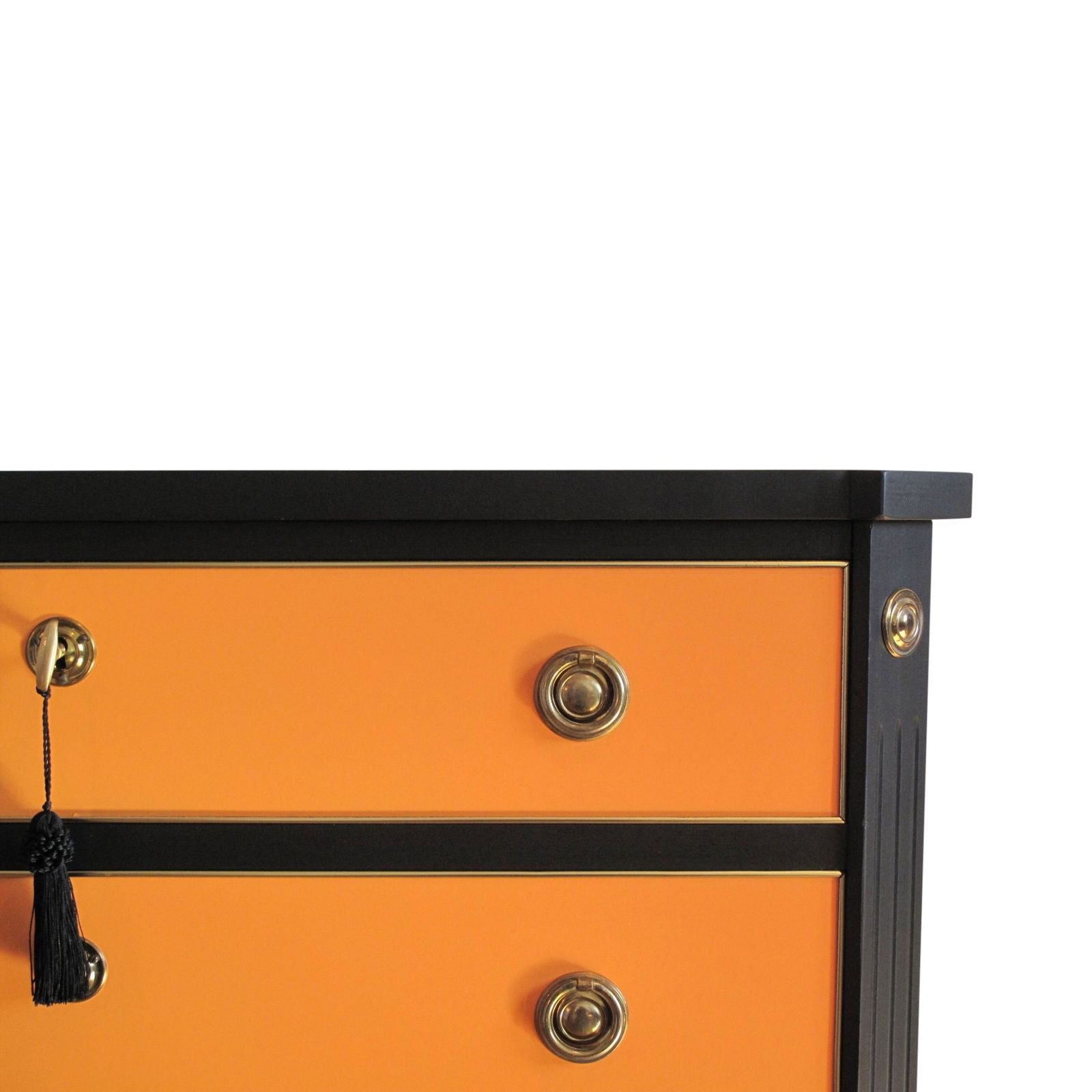 Vintage Orange Finish Gustavian Chest photo furniture