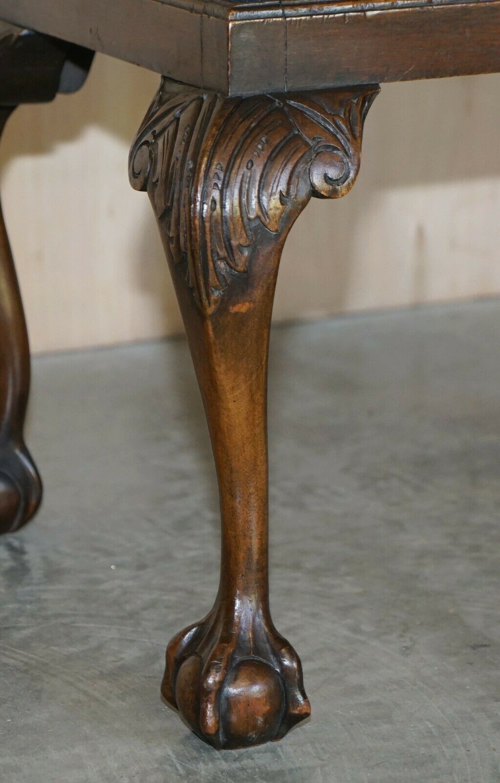 photo furniture Fine Thomas Clarkson & Son Ltd Circa 1940 Hand Carved Claw & Ball Foot Stool