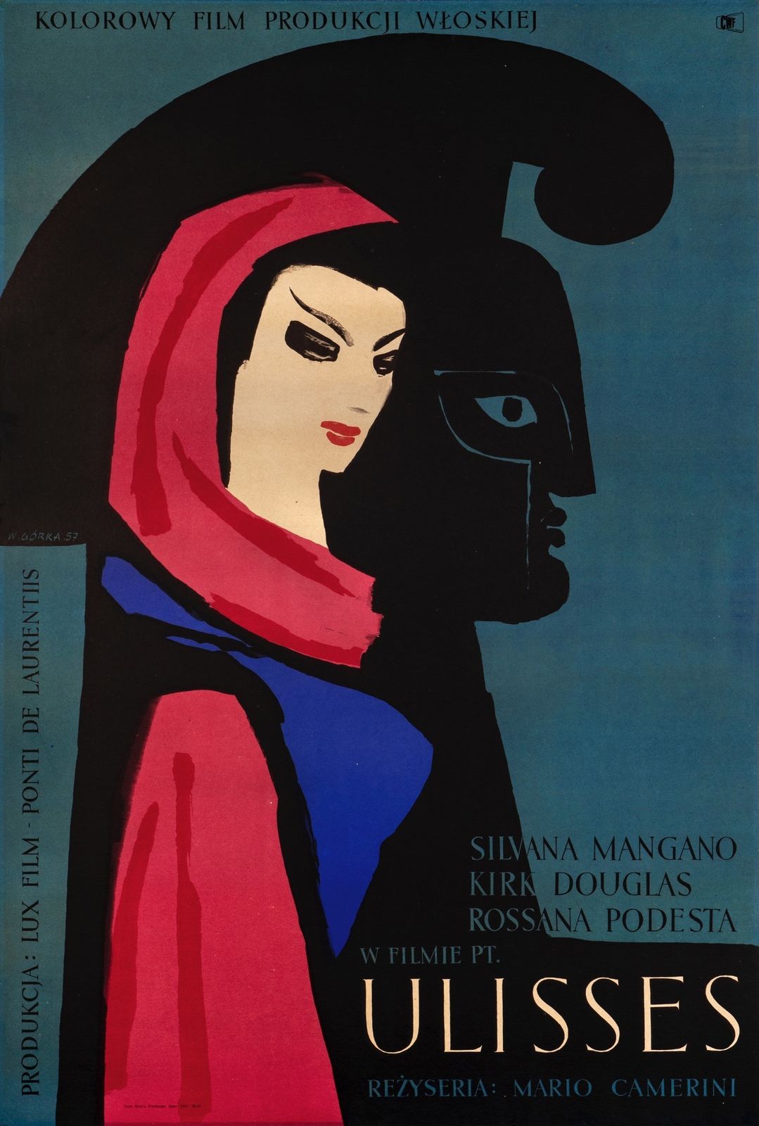 'Ulysses' Original Vintage Movie Poster By Wiktor Gorka, Polish, 1957