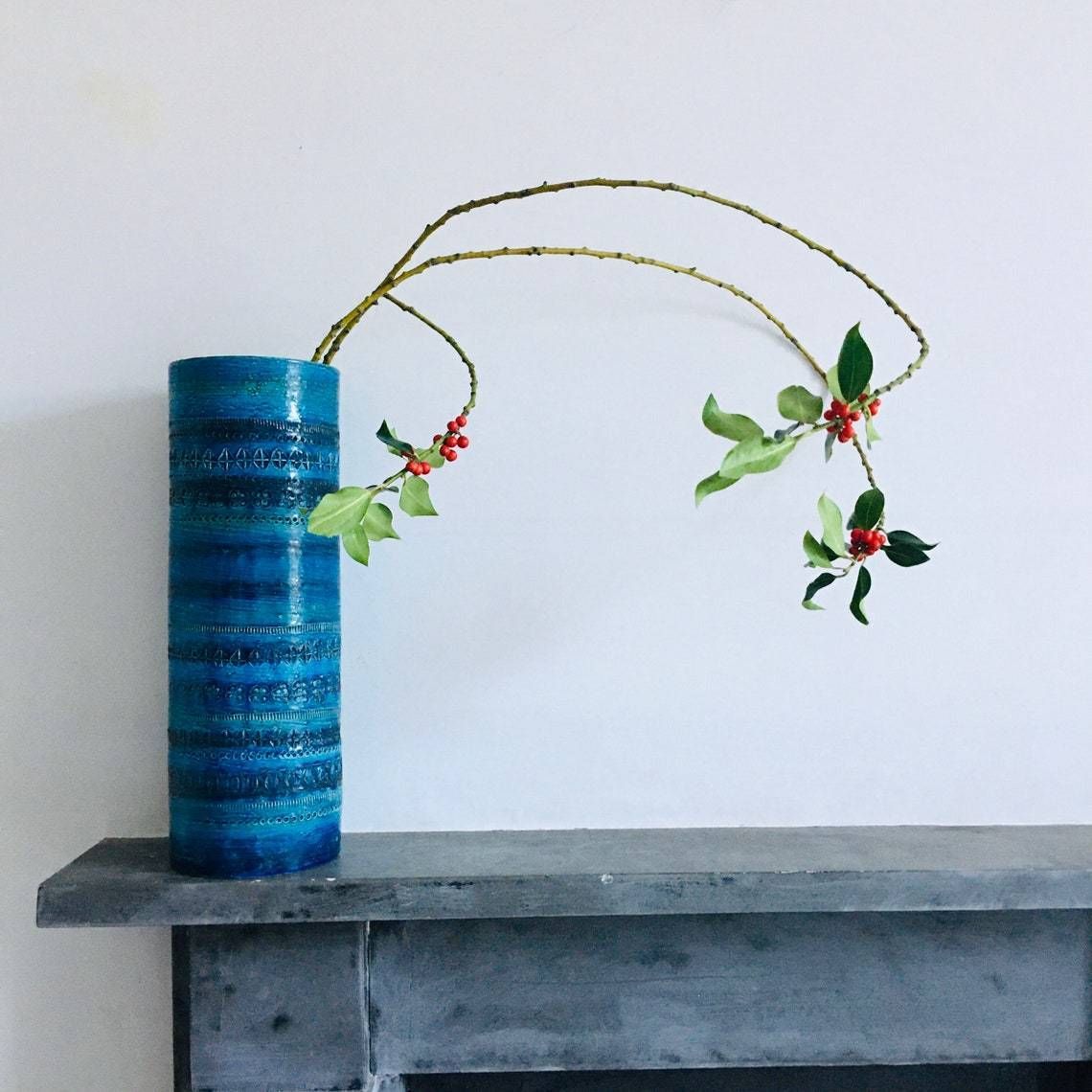 Rimini Blue Vintage Ceramic Vase By Aldo Londi/ Gift